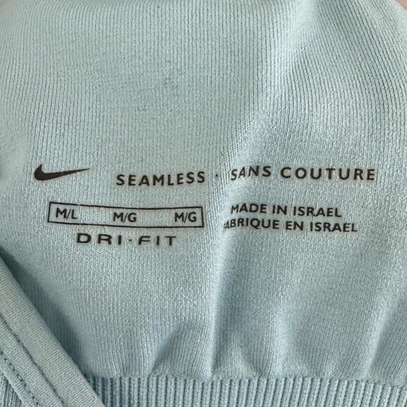 Light Blue Seamless Sans Couture Ribbed Nike Sports Bra Womens Size M/L - Picture 3 of 6